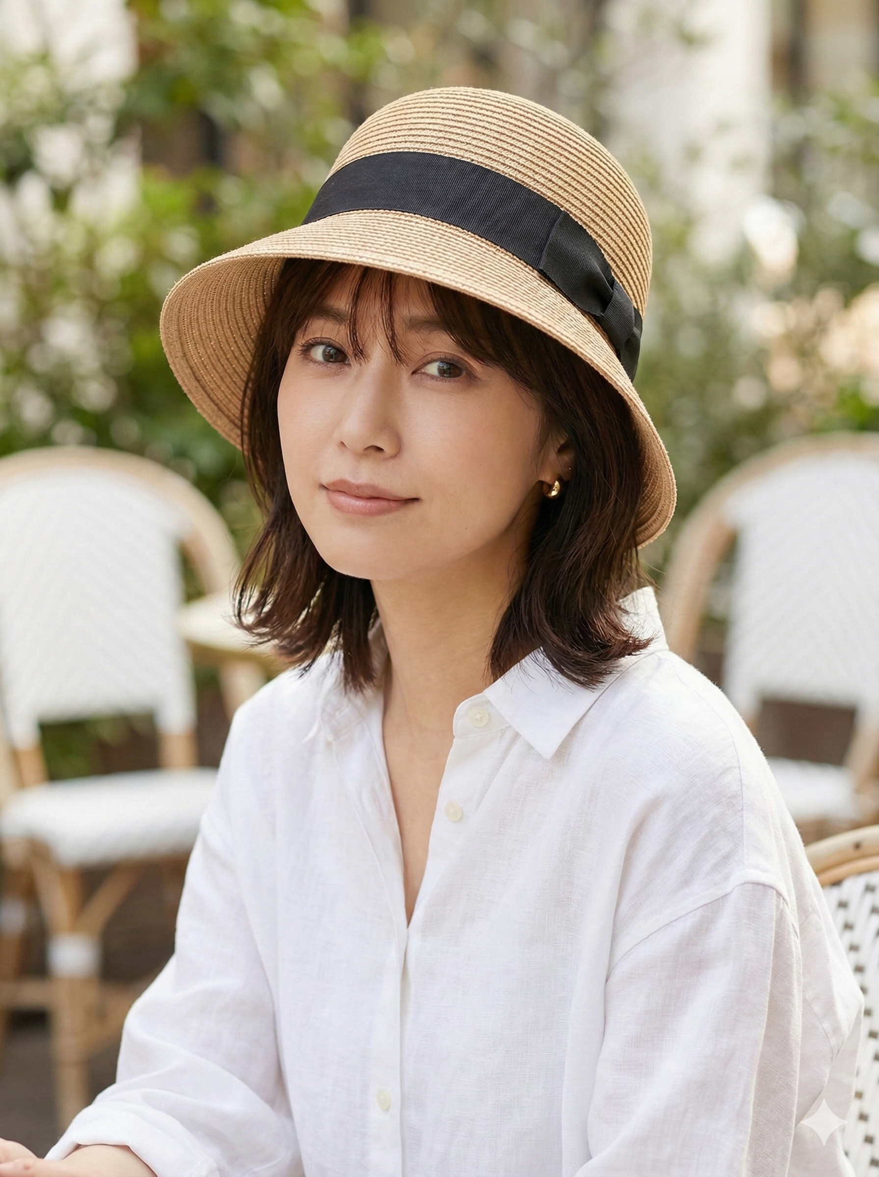 帽子をかぶった女性